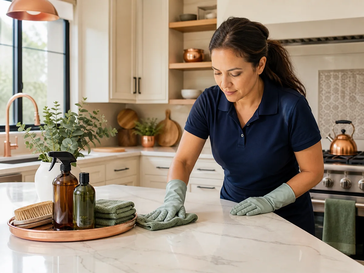 Professional deep cleaning in a modern home